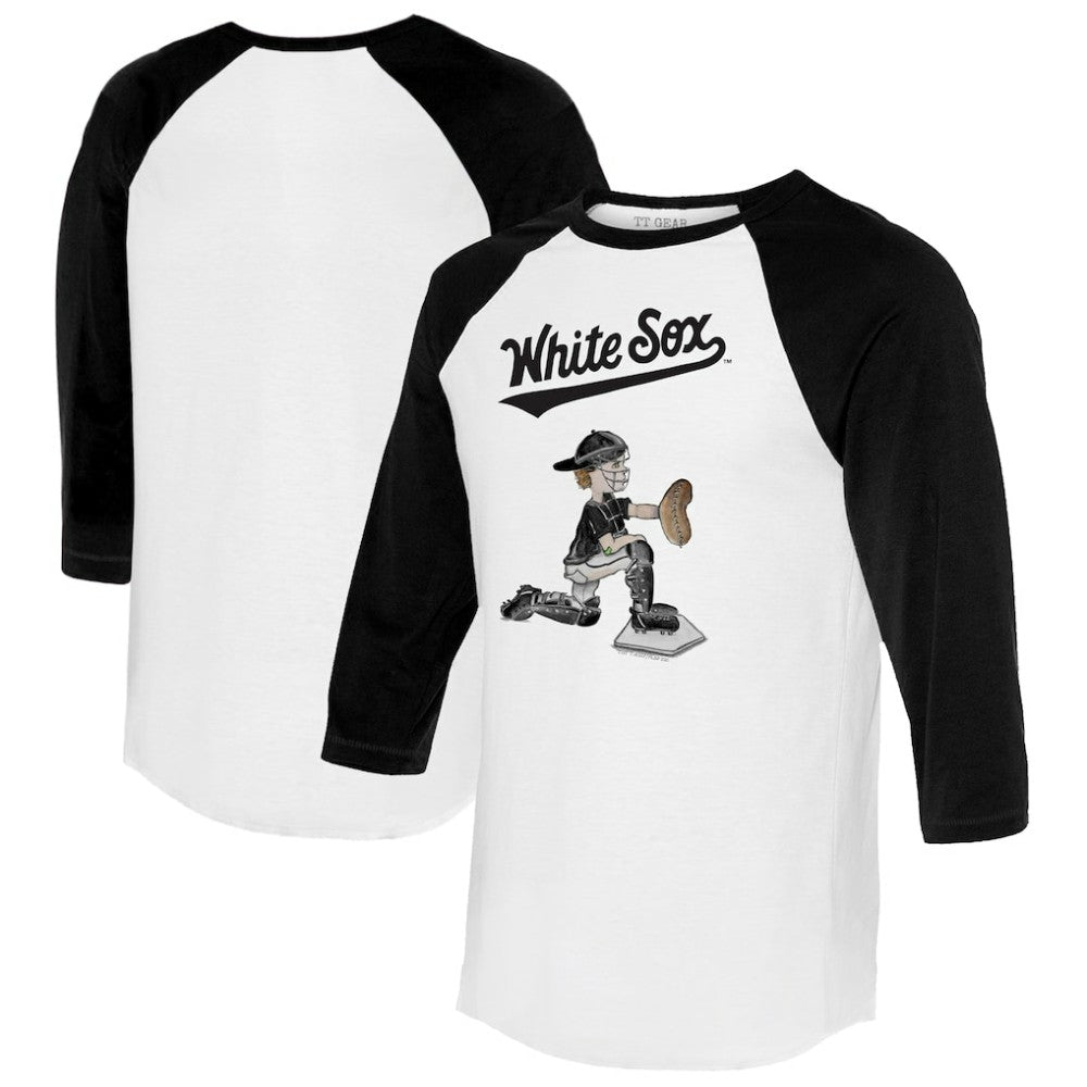 Chicago White Sox Tiny Turnip Women's Caleb 3/4-Sleeve Raglan T-Shirt - White/Black T-shirts