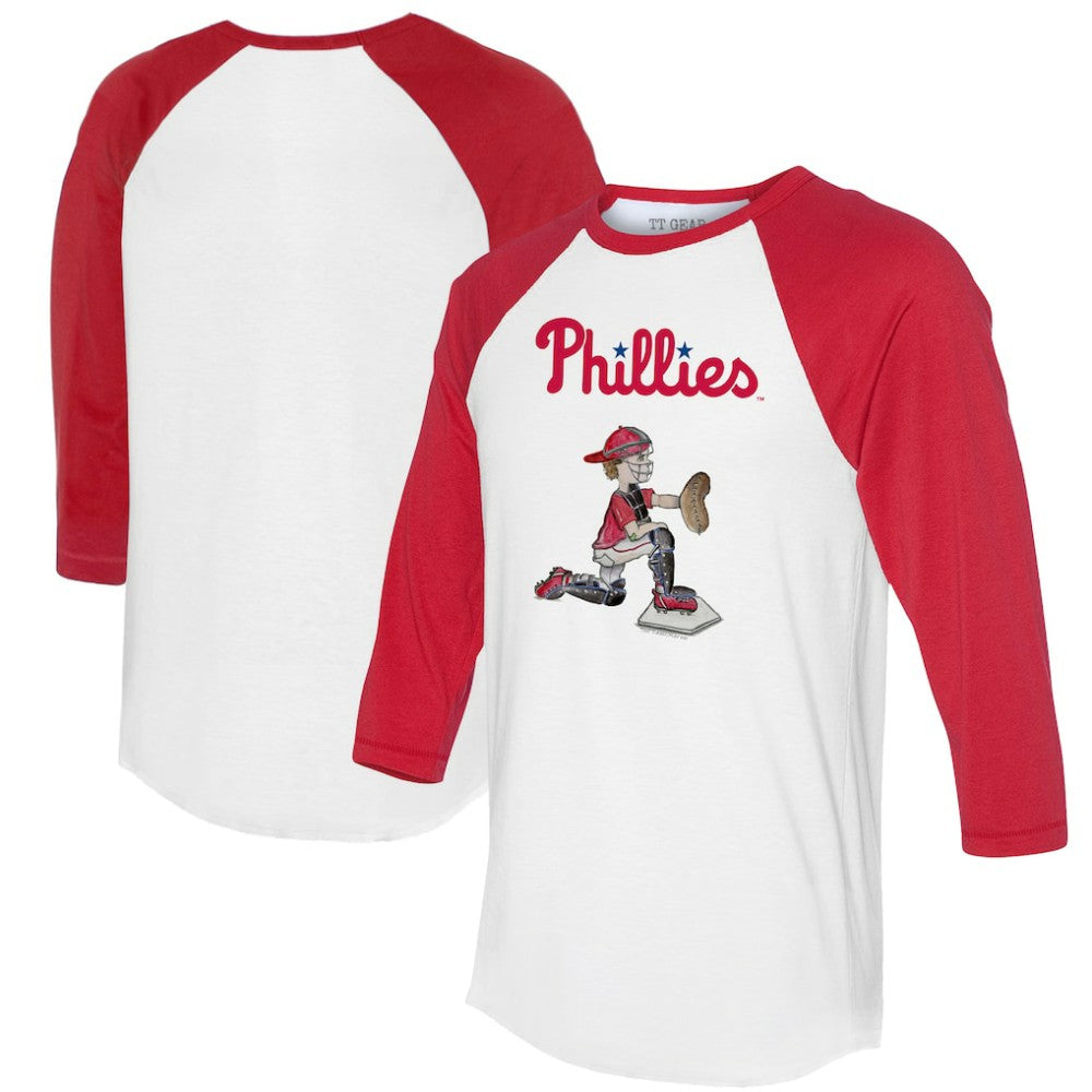 Philadelphia Phillies Tiny Turnip Women's Caleb 3/4-Sleeve Raglan T-Shirt - White/Red T-shirts