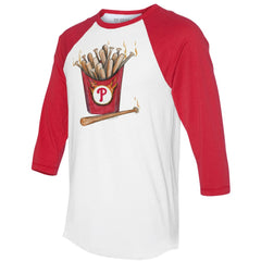 Philadelphia Phillies Tiny Turnip Women's Hot Bats 3/4-Sleeve Raglan T-Shirt - White/Red T-shirts