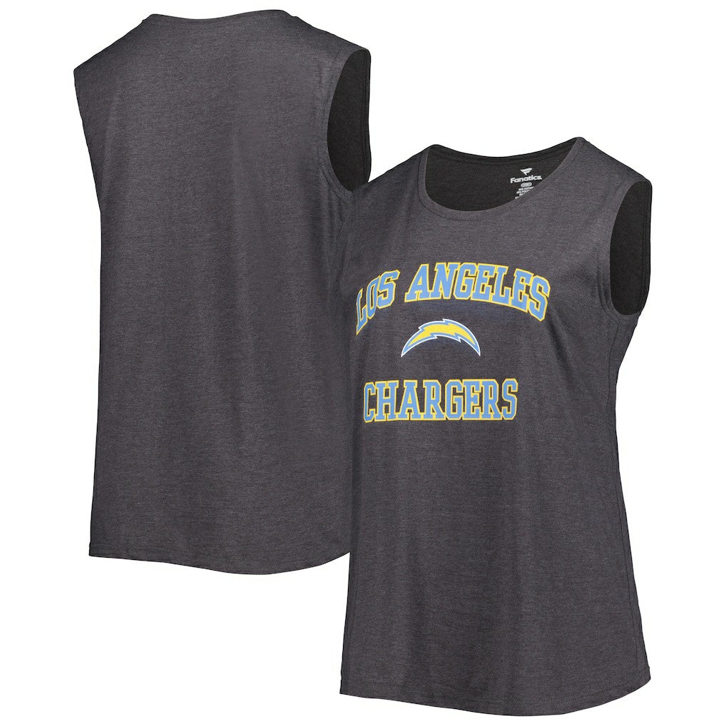 Los Angeles Chargers Women's Plus Size Tank Top Heather Charcoal