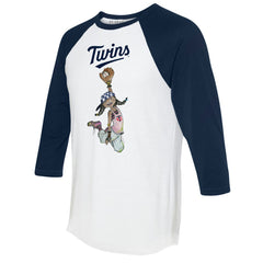 Minnesota Twins Tiny Turnip Women's Jada 3/4-Sleeve Raglan T-Shirt - White/Navy T-shirts