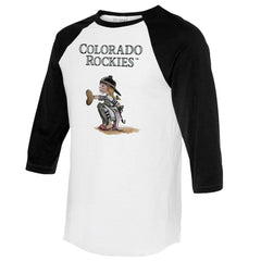 Colorado Rockies Tiny Turnip Women's Kate 3/4-Sleeve Raglan T-Shirt - White/Black T-shirts