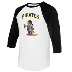 Pittsburgh Pirates Tiny Turnip Women's Kate 3/4-Sleeve Raglan T-Shirt - White/Black T-shirts