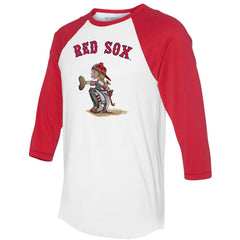 Boston Red Sox Tiny Turnip Women's Kate 3/4-Sleeve Raglan T-Shirt - White/Red T-shirts