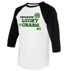 Chicago White Sox Tiny Turnip Women's Lucky Charm 3/4-Sleeve Raglan T-Shirt - White/Black T-shirts