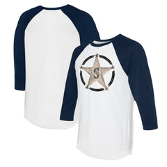Seattle Mariners Tiny Turnip Women's Military Star 3/4-Sleeve Raglan T-Shirt - White/Navy T-shirts