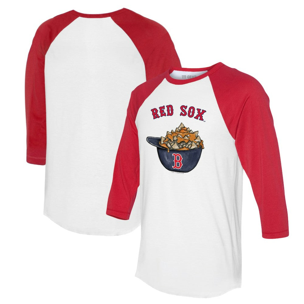 Boston Red Sox Tiny Turnip Women's Nacho Helmet 3/4-Sleeve Raglan T-Shirt - White/Red T-shirts