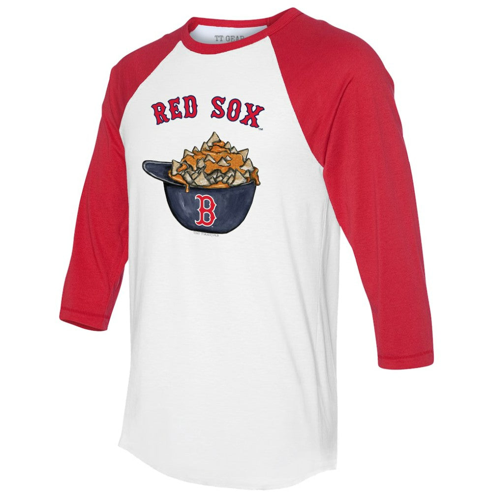 Boston Red Sox Tiny Turnip Women's Nacho Helmet 3/4-Sleeve Raglan T-Shirt - White/Red T-shirts