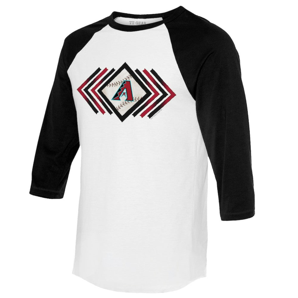 Arizona Diamondbacks Tiny Turnip Women's Prism Arrows 3/4-Sleeve Raglan T-Shirt - White T-shirts