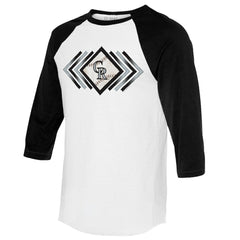 Colorado Rockies Tiny Turnip Women's Prism Arrows 3/4-Sleeve Raglan T-Shirt - White T-shirts