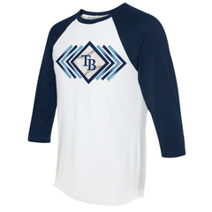 Tampa Bay Rays Tiny Turnip Women's Prism Arrows 3/4-Sleeve Raglan T-Shirt - White T-shirts