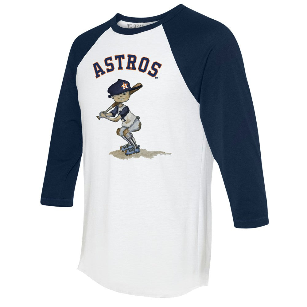Houston Astros Tiny Turnip Women's Slugger 3/4-Sleeve Raglan T-Shirt - White/Navy T-shirts