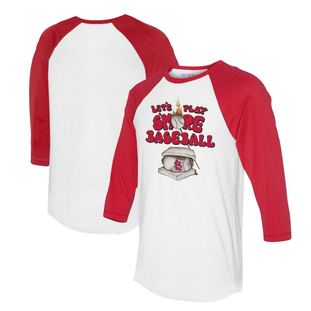 St. Louis Cardinals Tiny Turnip Women's Smores 3/4-Sleeve Raglan T-Shirt - White/Red T-shirts
