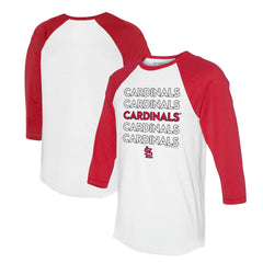 St. Louis Cardinals Tiny Turnip Unisex Stacked 3/4-Sleeve Raglan T-Shirt - White/Red T-shirts