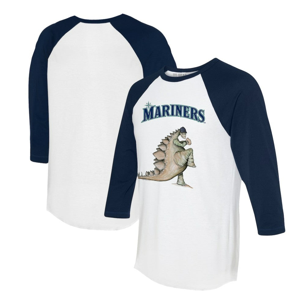 Seattle Mariners Tiny Turnip Unisex Stega 3/4-Sleeve Raglan T-Shirt - White/Navy T-shirts