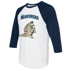 Seattle Mariners Tiny Turnip Unisex Stega 3/4-Sleeve Raglan T-Shirt - White/Navy T-shirts