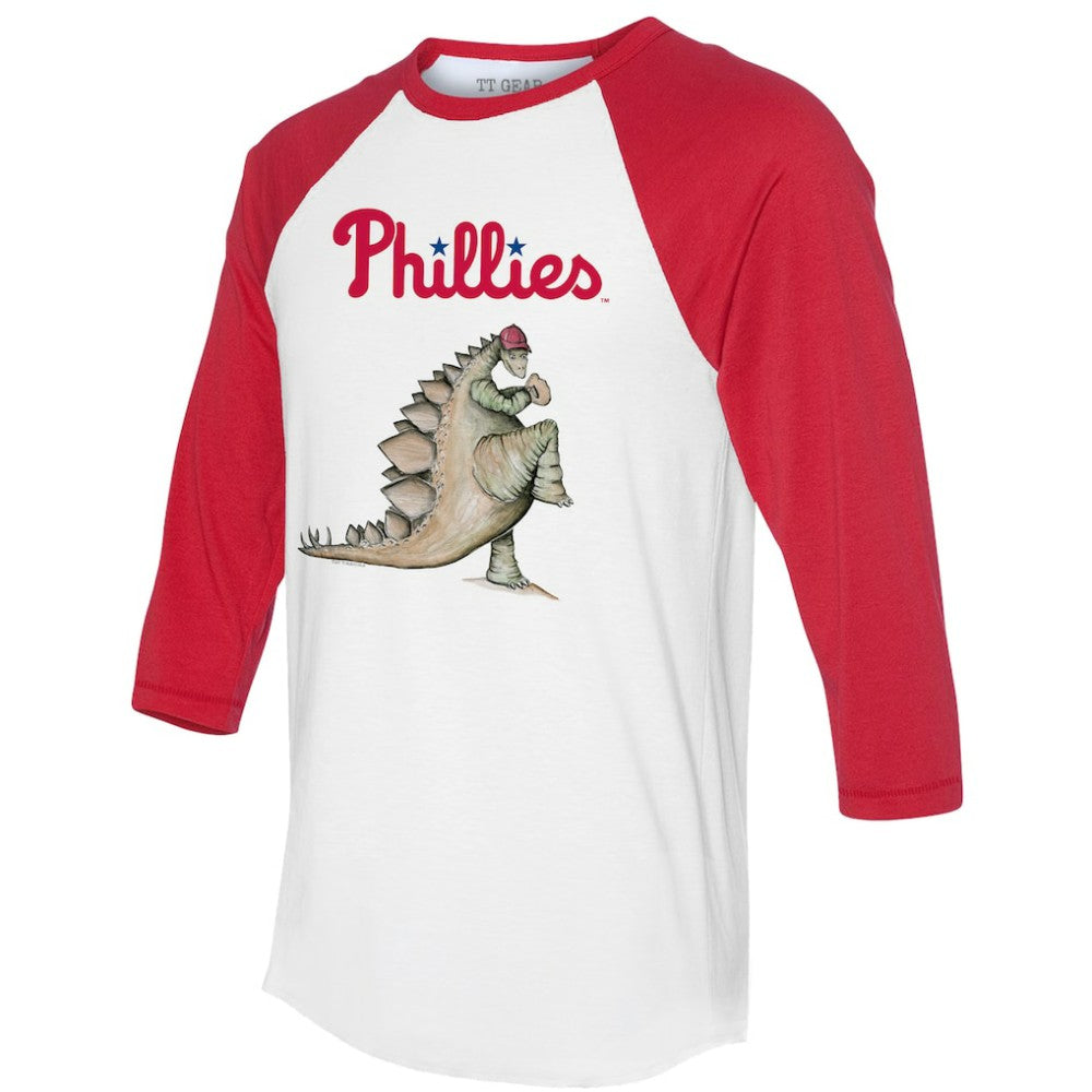 Philadelphia Phillies Tiny Turnip Unisex Stega 3/4-Sleeve Raglan T-Shirt - White/Red T-shirts