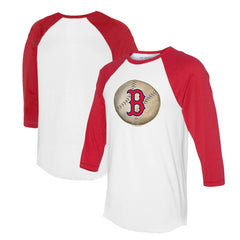 Boston Red Sox Tiny Turnip Unisex Stitched Baseball 3/4-Sleeve Raglan T-Shirt - White/Red T-shirts