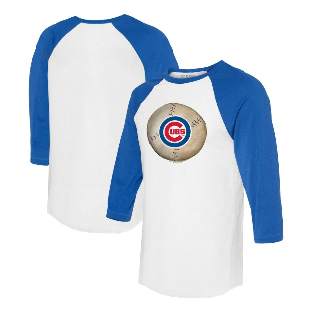 Chicago Cubs Tiny Turnip Unisex Stitched Baseball 3/4-Sleeve Raglan T-Shirt - White/Royal T-shirts