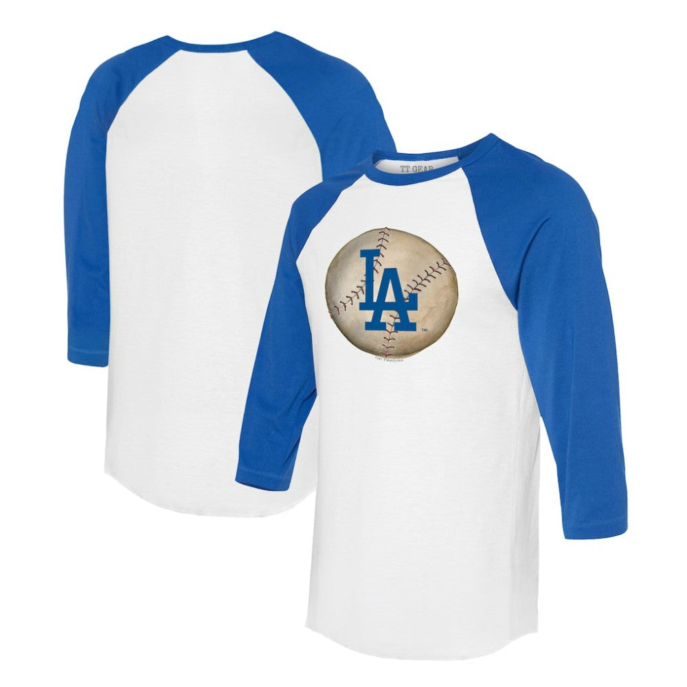 Los Angeles Dodgers Tiny Turnip Unisex Stitched Baseball 3/4-Sleeve Raglan T-Shirt - White/Royal T-shirts