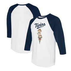 Minnesota Twins Tiny Turnip Unisex Triple Scoop 3/4-Sleeve Raglan T-Shirt - White/Navy T-shirts