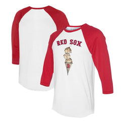 Boston Red Sox Tiny Turnip Unisex Triple Scoop 3/4-Sleeve Raglan T-Shirt - White/Red T-shirts