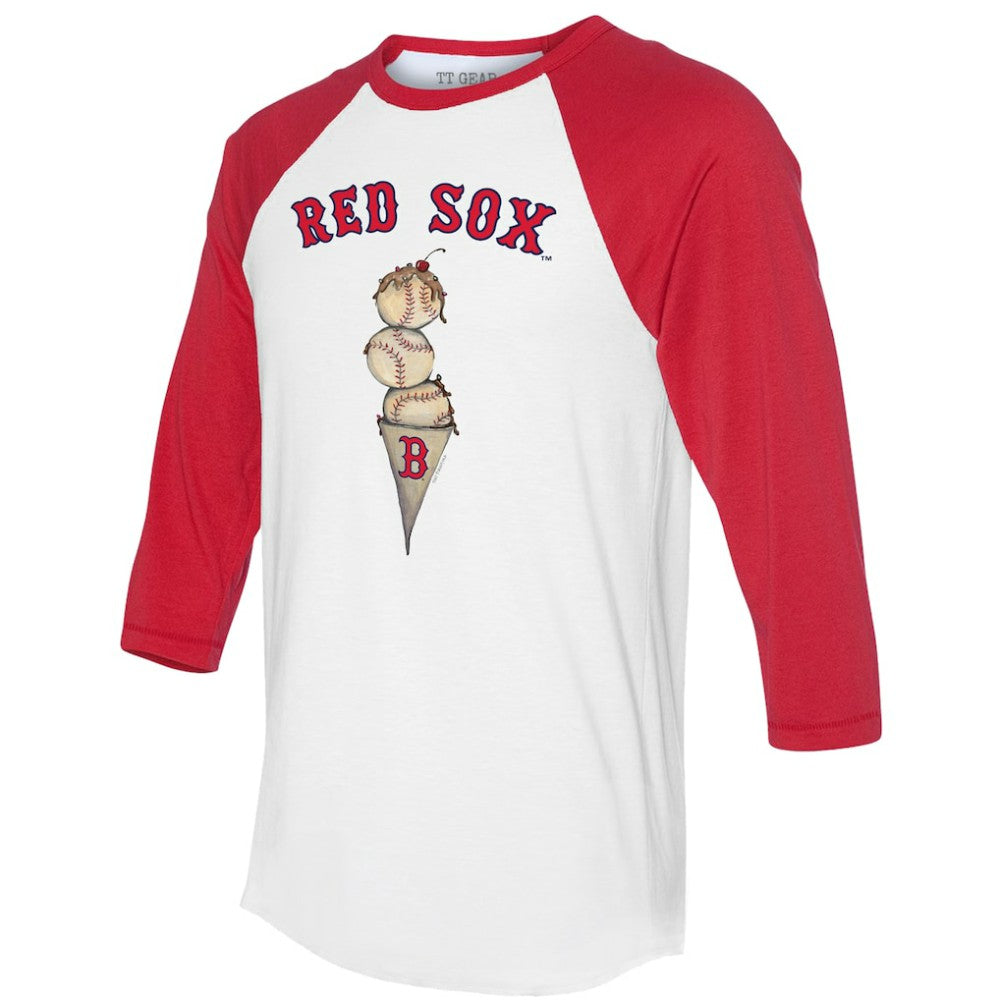 Boston Red Sox Tiny Turnip Unisex Triple Scoop 3/4-Sleeve Raglan T-Shirt - White/Red T-shirts