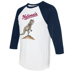 Washington Nationals Tiny Turnip Unisex TT Rex 3/4-Sleeve Raglan T-Shirt - White/Navy T-shirts