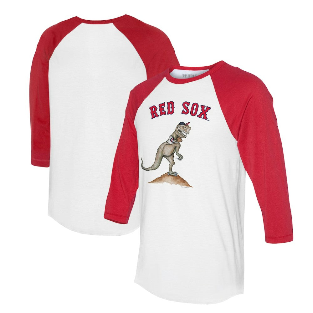 Boston Red Sox Tiny Turnip Unisex TT Rex 3/4-Sleeve Raglan T-Shirt - White/Red T-shirts