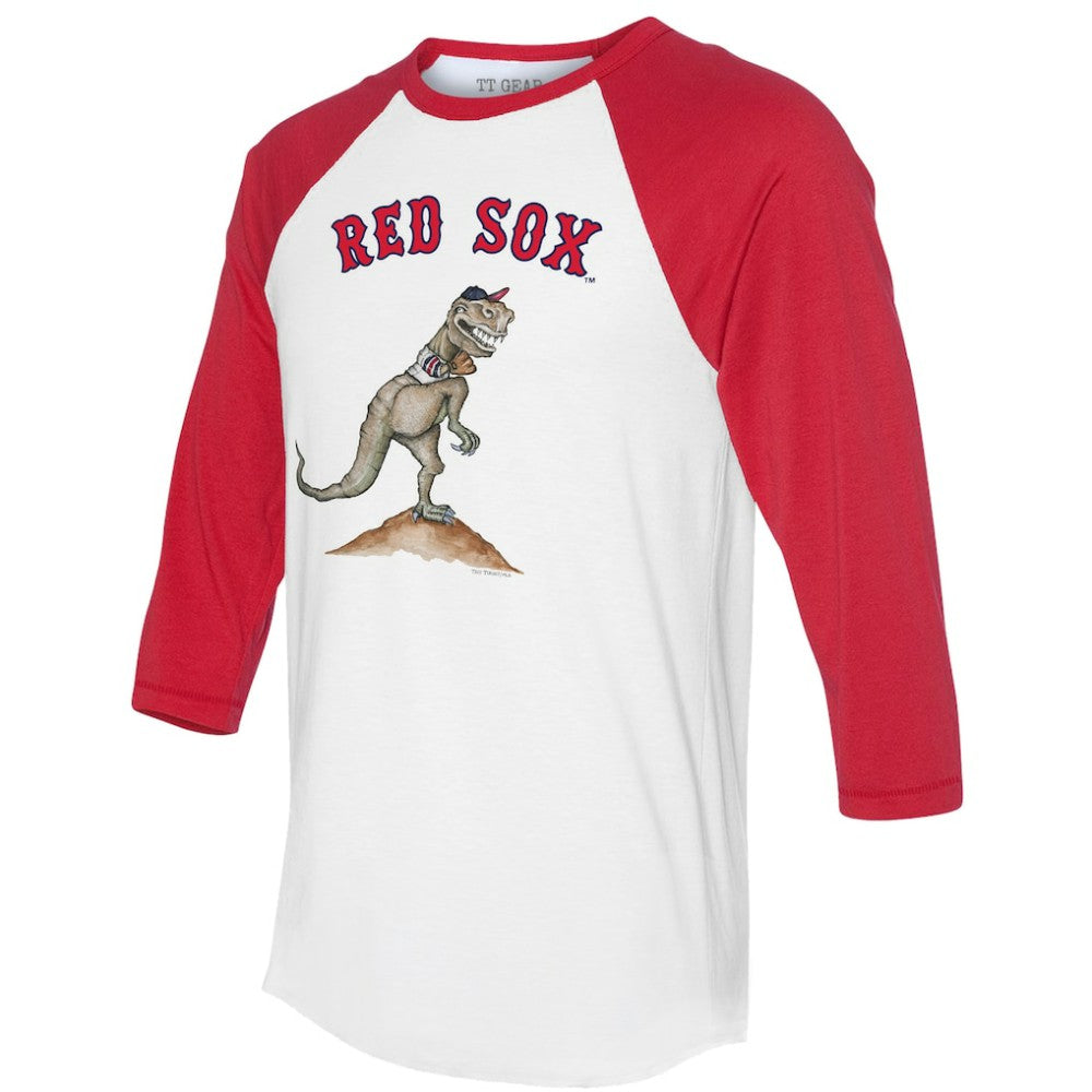 Boston Red Sox Tiny Turnip Unisex TT Rex 3/4-Sleeve Raglan T-Shirt - White/Red T-shirts