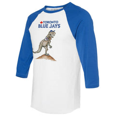 Toronto Blue Jays Tiny Turnip Unisex TT Rex 3/4-Sleeve Raglan T-Shirt - White/Royal T-shirts