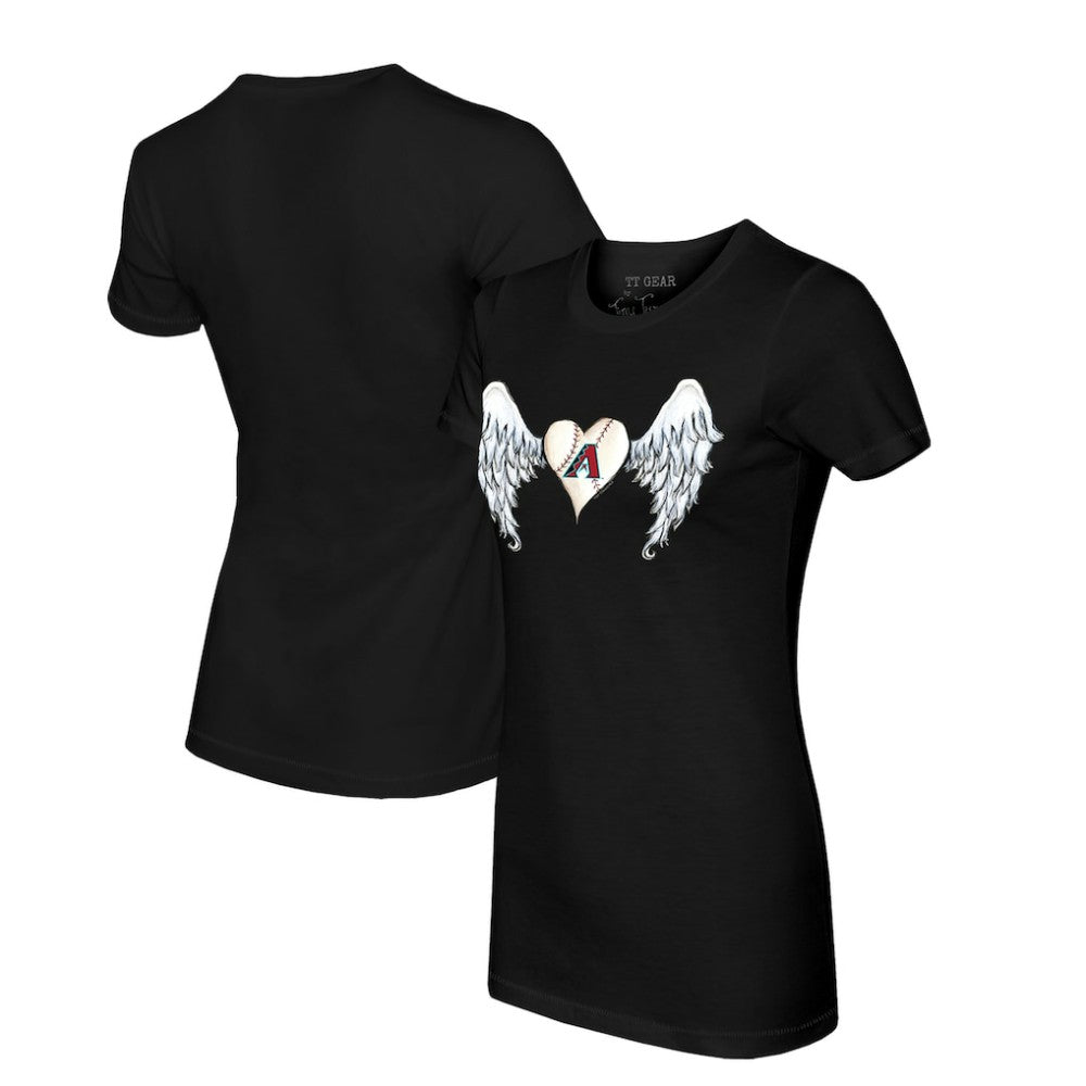 Arizona Diamondbacks Tiny Turnip Women's Angel Wings T-Shirt - Black T-shirts