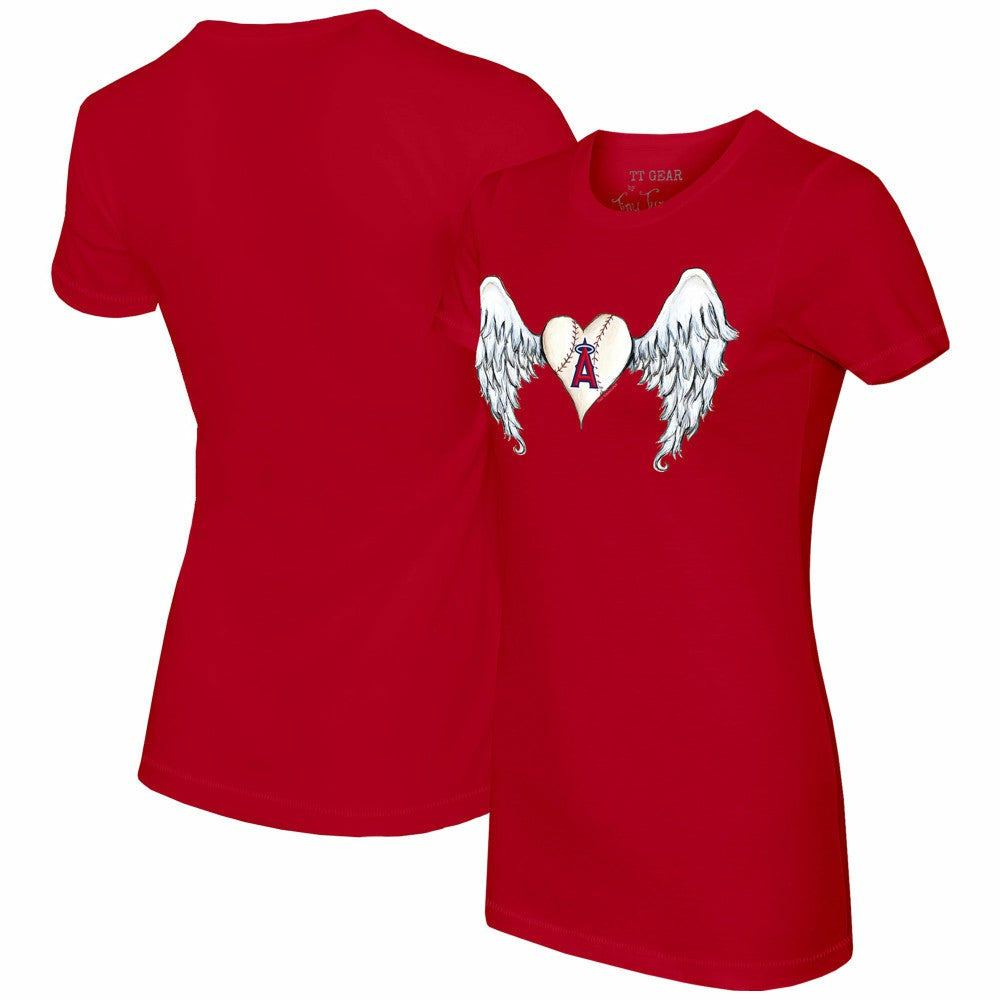 Los Angeles Angels Tiny Turnip Women's Angel Wings T-Shirt - Red T-shirts