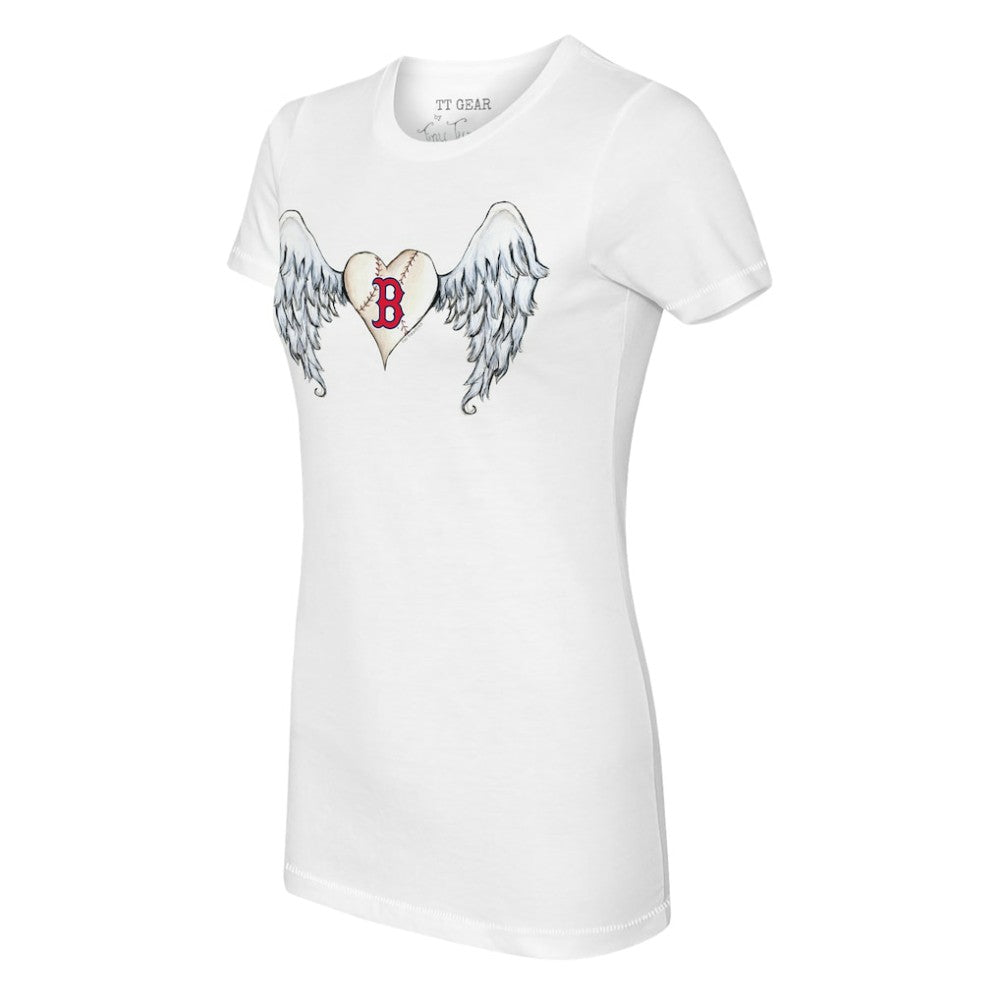 Boston Red Sox Tiny Turnip Women's Angel Wings T-Shirt - White T-shirts
