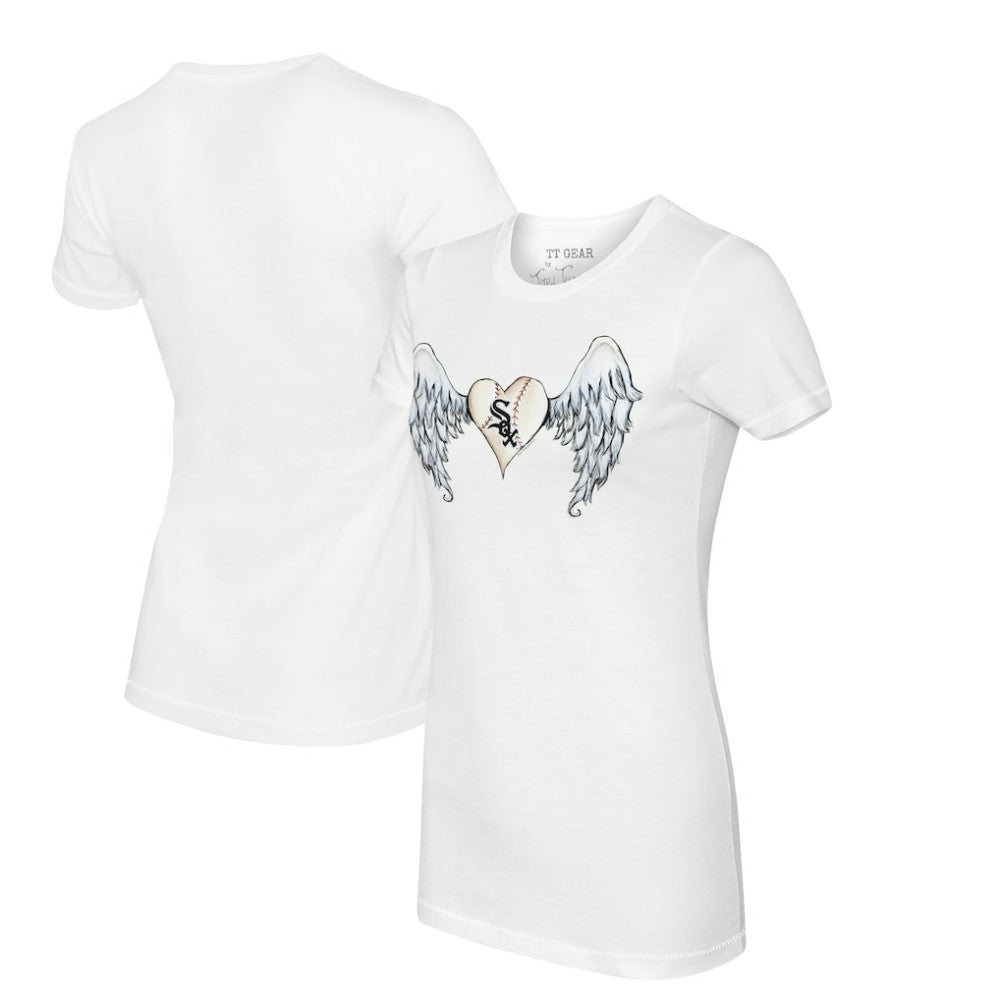 Chicago White Sox Tiny Turnip Women's Angel Wings T-Shirt - White T-shirts