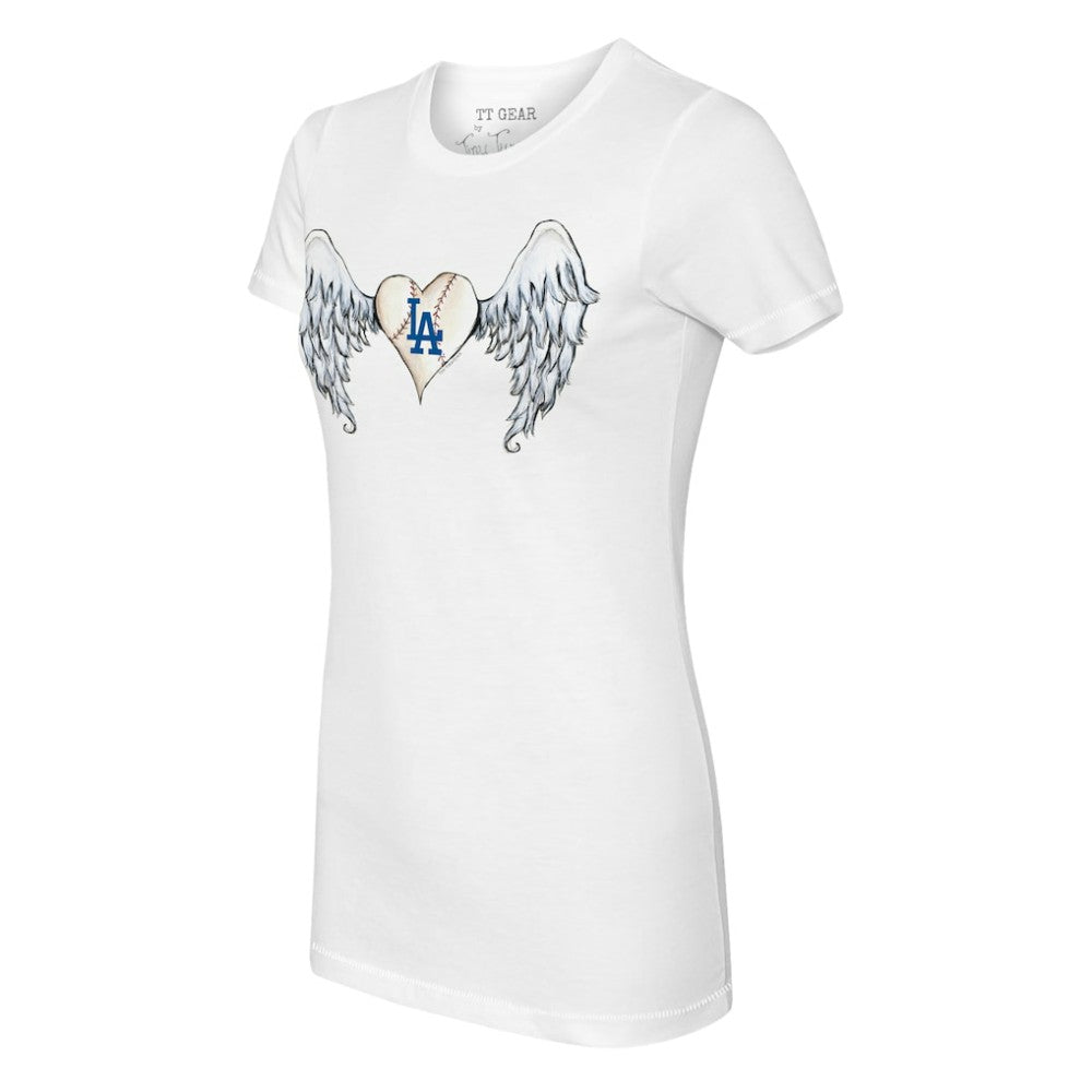 Los Angeles Dodgers Tiny Turnip Women's Angel Wings T-Shirt - White T-shirts
