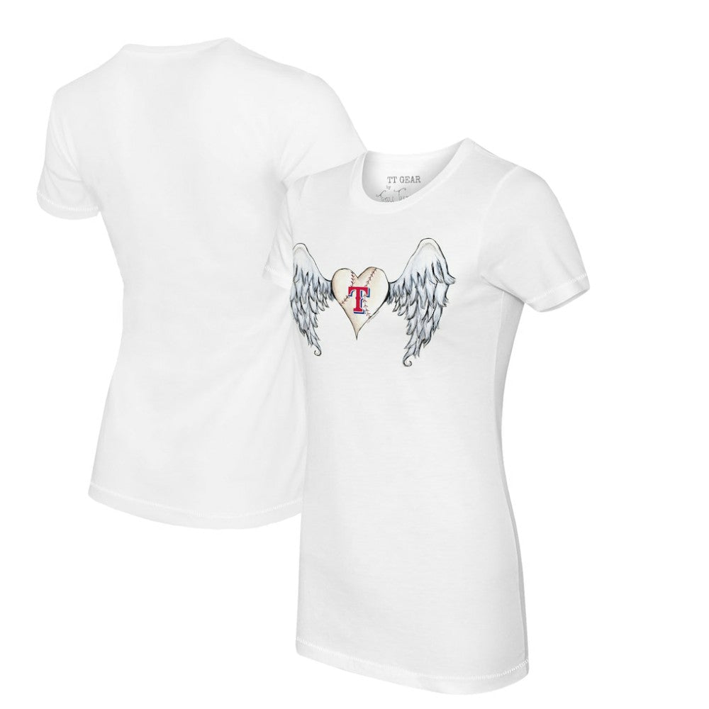 Texas Rangers Tiny Turnip Women's Angel Wings T-Shirt - White T-shirts