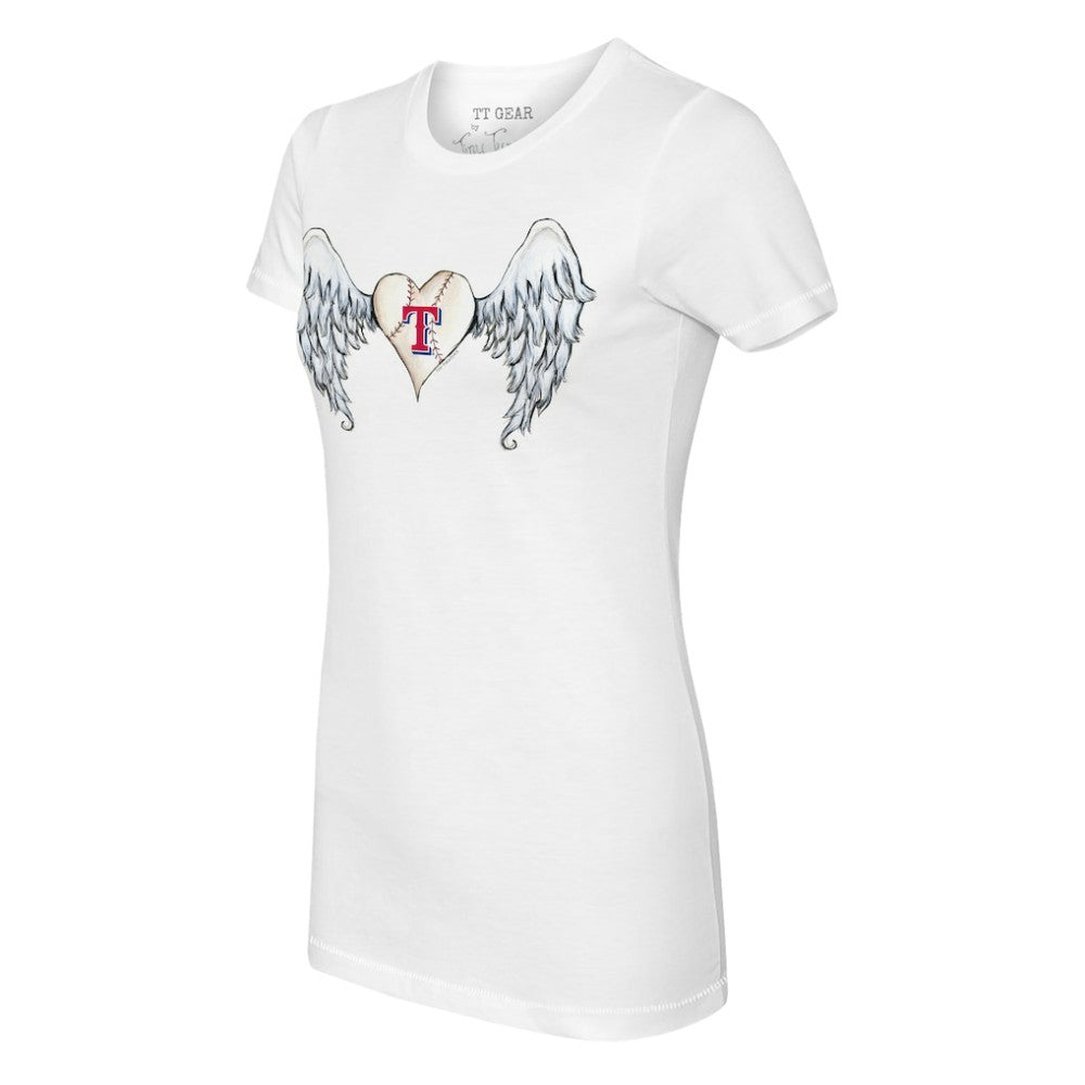 Texas Rangers Tiny Turnip Women's Angel Wings T-Shirt - White T-shirts