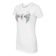 Texas Rangers Tiny Turnip Women's Angel Wings T-Shirt - White T-shirts