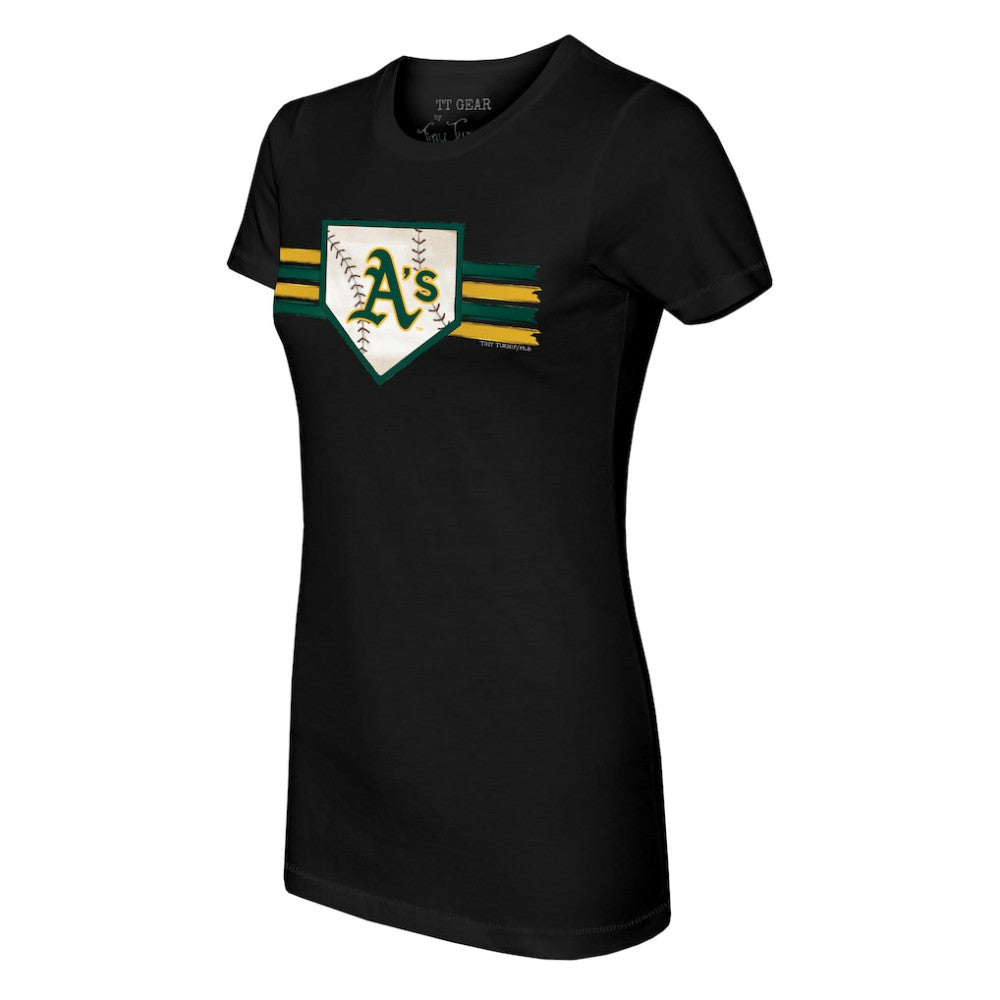 Athletics Tiny Turnip Women's Base Stripe T-Shirt - Black T-shirts