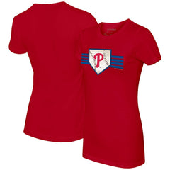 Philadelphia Phillies Tiny Turnip Women's Base Stripe T-Shirt - Red T-shirts