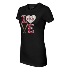 Arizona Diamondbacks Tiny Turnip Women's Baseball Love T-Shirt - Black T-shirts