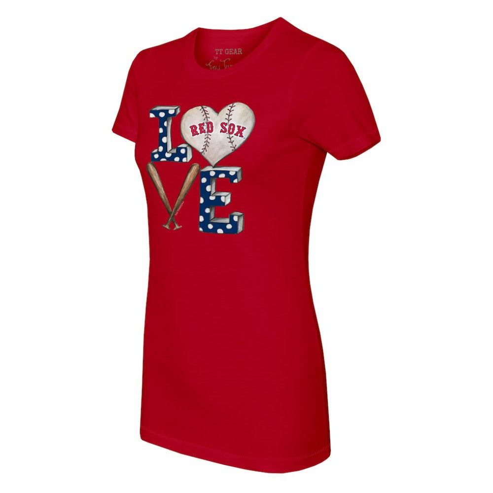 Boston Red Sox Tiny Turnip Women's Baseball Love T-Shirt - Red T-shirts