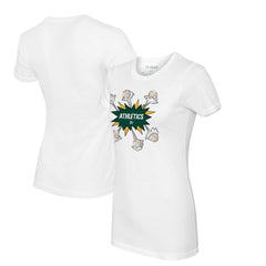 Athletics Tiny Turnip Women's Baseball Pow T-Shirt - White T-shirts
