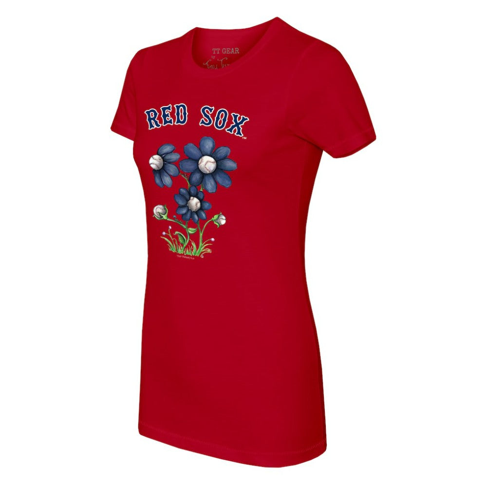 Boston Red Sox Tiny Turnip Women's Blooming Baseballs T-Shirt - Red T-shirts