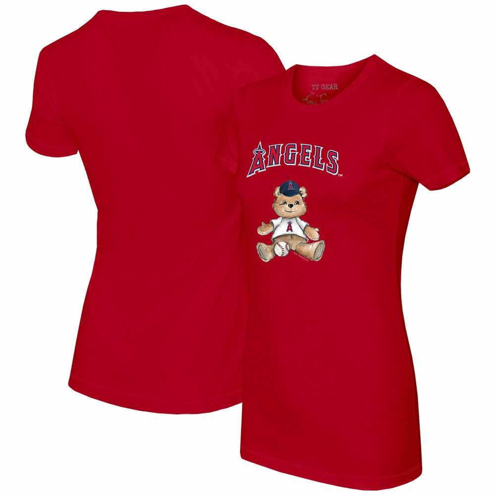 Los Angeles Angels Tiny Turnip Women's Teddy Boy T-Shirt - Red T-shirts