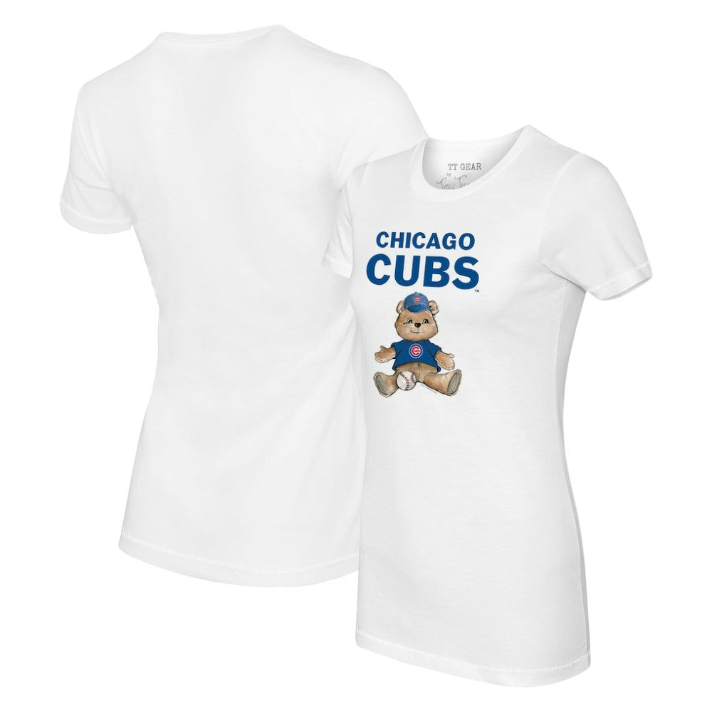 Chicago Cubs Tiny Turnip Women's Teddy Boy T-Shirt - White T-shirts