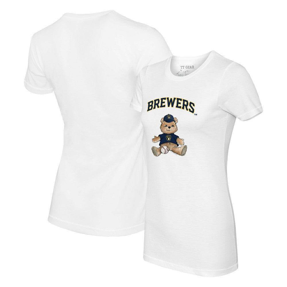 Milwaukee Brewers Tiny Turnip Women's Teddy Boy T-Shirt - White T-shirts