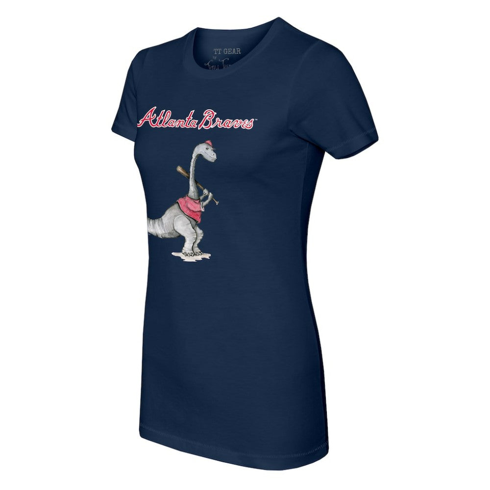 Atlanta Braves Tiny Turnip Women's Bronto T-Shirt - Navy T-shirts