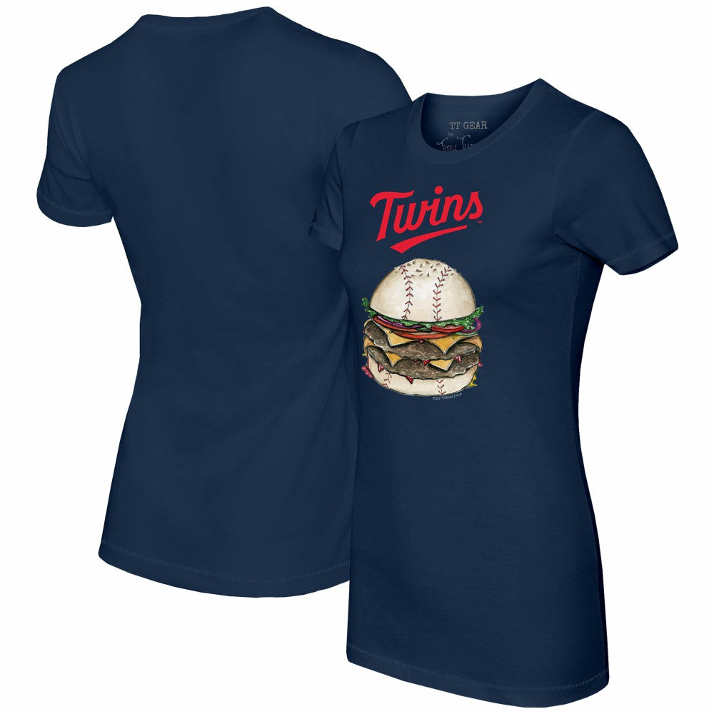 Minnesota Twins Tiny Turnip Women's Burger T-Shirt - Navy T-shirts